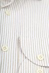 Profuomo Shirt Extra Lange Mouwen Travel Streep Beige Product / Detail