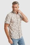 Vanguard Short Sleeve Overhemd Linnen Beige Model / Voorkant