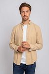 Suitable Overhemd Flanel Beige Model / Voorkant met Folkert