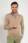 Suitable Merino Half Zip Sweater Beige Model / Voorkant avec Bram