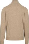 Gant Halfzip Wool Sweater Logo Beige Product / Achterkant