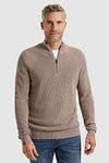 Sweter Vanguard z krótkim zamkiem w kolorze beżowym Model / Voorkant