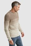 Sweter Vanguard z dzianiny w paski w kolorze beżowym Model / Zijkant