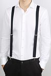Profuomo Suspenders Navy Blue Model / Voorkant