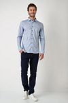 Desoto Skjorta Flanell Melange Ljusblå Model / Voorkant