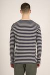KnowledgeCotton Apparel Langermetrøye T-skjorte Striper Mørkeblå Model / Achterkant