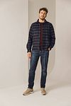 State Of Art Overshirt i uldblanding med tern i navy Model / Voorkant