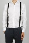 Profuomo Suspenders Solid Black Model / Voorkant
