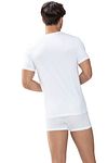 Mey Dry Cotton T-Shirt de cuello redondo Blanco Model / Achterkant