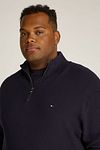 Tommy Hilfiger Big & Tall Half Zip Pullover Struktur Navy Model / Detail