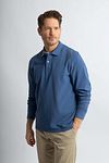 Steppin' Out Longsleeve Polo Piqué Classic Mid Blauw Model / Voorkant