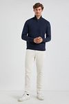 McGregor Half Zip Trui Merinowol Navy Model / Voorkant