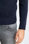 Suitable Lamswol Trui Ronde Hals Navy Model / Detail