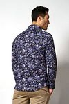 Desoto Chemise Kent Fleurs Marine Model / Achterkant