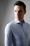 Desoto Essential Camicia Hai Piqué Azzurro Chiaro Model / Detail