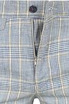 Suitable Chino in misto lino a quadri blu Product / Detail