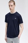 Fred Perry M1588 Twin Tipped T-Shirt blu scuro Model / Voorkant