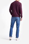 King Essentials Robert — koszulka polo z długim rękawem z wełny merino, burgund Model / Achterkant