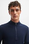 BOSS Ebrando-P Half Zip Sweater Navy Model / Detail