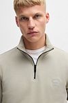 BOSS Zetrust Half Zip Sweater Light Beige Model / Detail