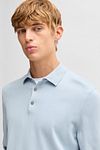 BOSS Polo Gemello Long Sleeve Bleu Clair Model / Detail