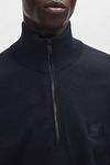 BOSS Kanobix Sweter z krótkim zamkiem w kolorze granatowym Model / Detail