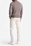 King Essentials The Robert Long Sleeve Poloshirt Merino Bruin Model / Achterkant