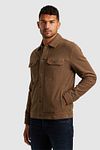 Cast Iron Skjorta Twill Jersey Brun Model / Zijkant