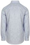 Camicia Suitable in cotone slub a righe blu Product / Achterkant