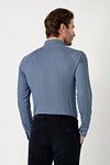 Camisa Desoto Kent Print azul marino oscuro Model / Achterkant