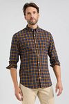 Camisa McGregor de cuadros amarillo y azul Model / Voorkant