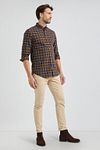 Camisa McGregor de cuadros amarillo y azul Model / Voorkant