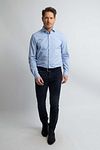 Camisa Slim Fit de cuadros Steppin' Out en azul claro Model / Voorkant