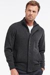 Chaleco con cremallera Barbour de lana de cordero con parche en antracita Model / Voorkant