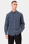 Colorful Standard Overshirt azul petróleo Model / Voorkant