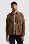 Cast Iron Overshirt Twill Jersey Bruin Model / Voorkant