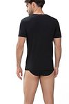 Mey T-Shirt Dry Cotton z dekoltem w serek czarny Model / Achterkant