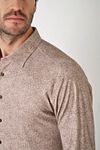 Camicia Desoto in flanella mélange beige Model / Detail
