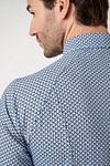 Camicia Desoto con stampa New Moon blu Model / Detail