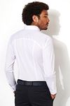 Camisa Desoto de piqué sin planchado en blanco Model / Achterkant