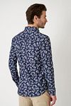 Desoto Chemise Imprimé Denim Blooming Marine Model / Achterkant