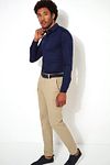 Desoto Overhemd Strijkvrij Kent Donkerblauw Model / Zijkant