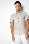 Desoto Short Sleeve Jersey Chemise Beige Model / Voorkant