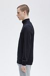 Fred Perry Half Zip Trui Navy Blauw Model / Zijkant
