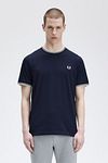Fred Perry M1588 Twin Tipped T-shirt Mørkeblå Model / Voorkant