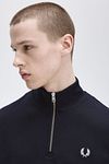 Fred Perry Pull Demi-Zip Bleu Navy Model / Detail