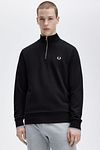 Fred Perry Half Zip Trui Zwart Model / Voorkant