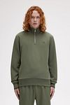 Fred Perry Half Zip Pullover Olive Green Model / Voorkant
