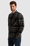 PME Legend Overshirt Ruit Zwart Grijs Model / Zijkant