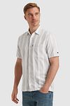Vanguard Short Sleeve Overhemd Dobby Streep Groen Model / Zijkant